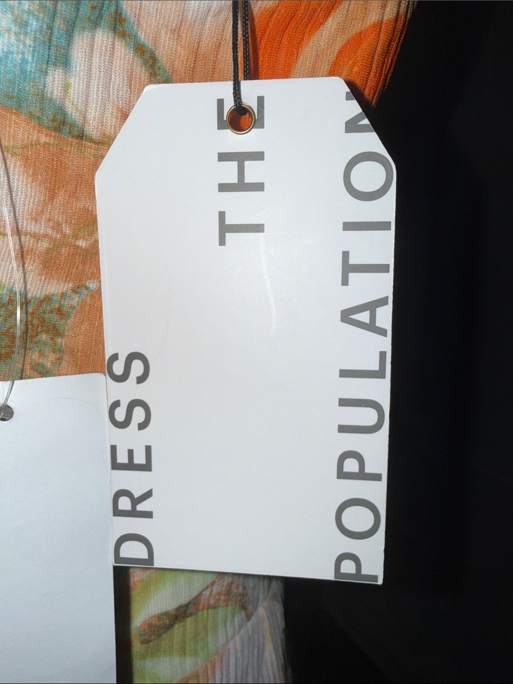 Dress the Population Floral High-Low Maxi Dress in Orange & Green - Picture 9 of 9